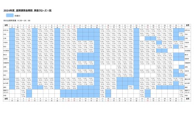 2024夏_教室クローズ一覧8月